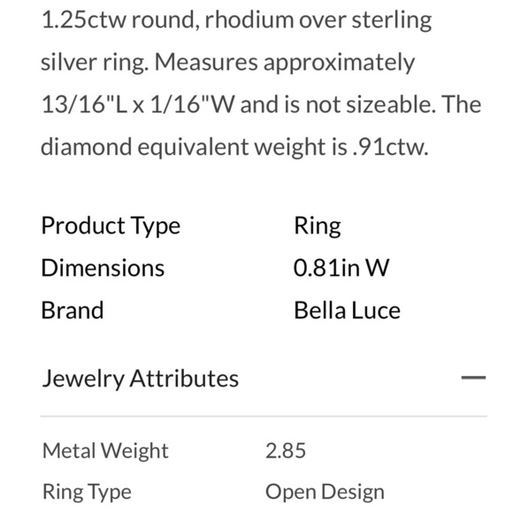 Bella Luce ® 1.25ctw Round Rhodium Over Sterling Silver Ring - Size 6 - Picture 4 of 6
